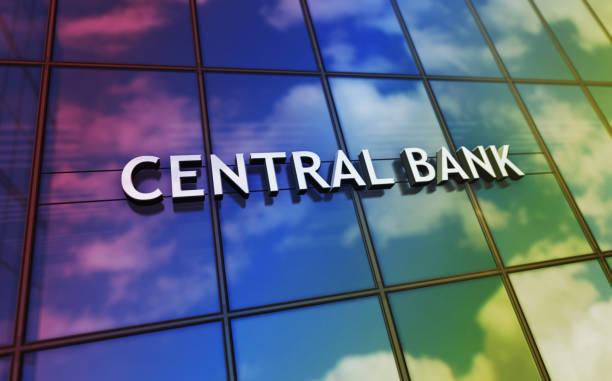 istock Central bank glass building concept 2182524301