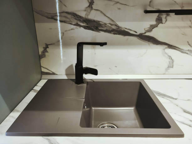 istock View of the kitchen work area sink mixer 2182524641