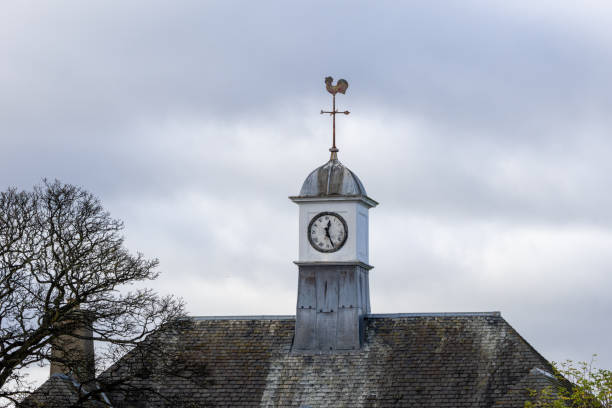 istock A clock tower with a weather vane on top, Edinburgh Balerno 2182537368
