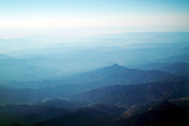 Aerial view of mountain range view