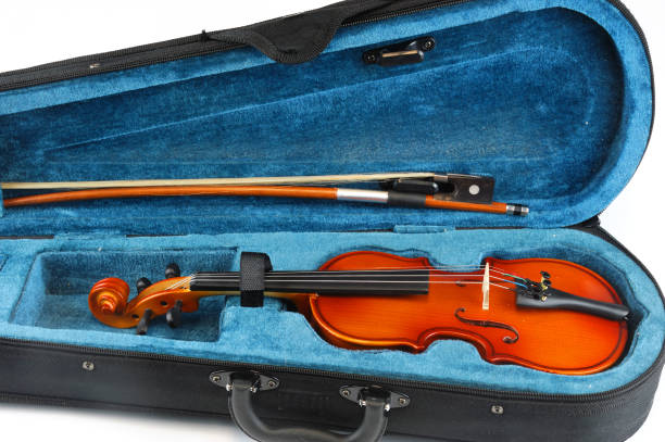 istock Violin in the case isolated on white background 2182540543
