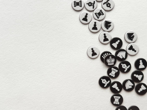 istock Chess pieces on minimalist background. Strategy and game concepts 2182548681