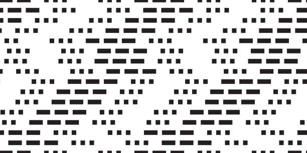 Morse code seamless pattern Morse code seamless pattern. Abstract digital bg with specific signs. Squares and rectangles means sos in universal language. Geometric vector texture morse illustrations stock illustrations