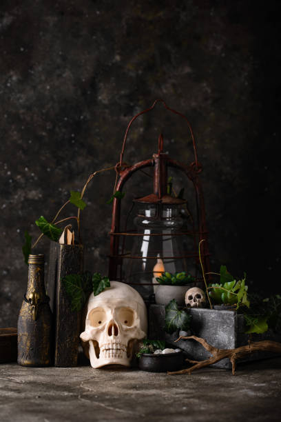 Halloween decoration with skull