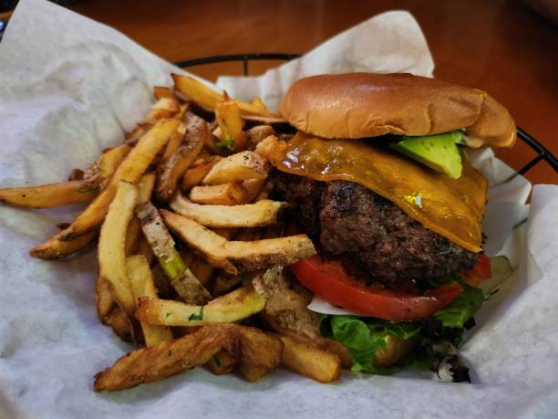 istock Classic American Cheeseburger on Brioche Bun 2182556315