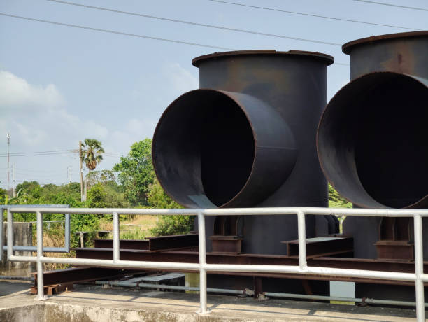 istock iron tube in the dam 2182567668