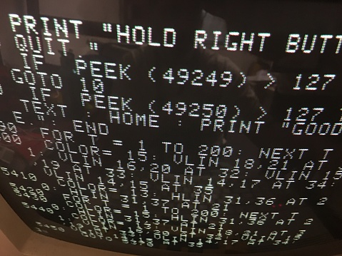 Vintage Computer Code On Crt Monitor Stock Photo - Download Image Now ...