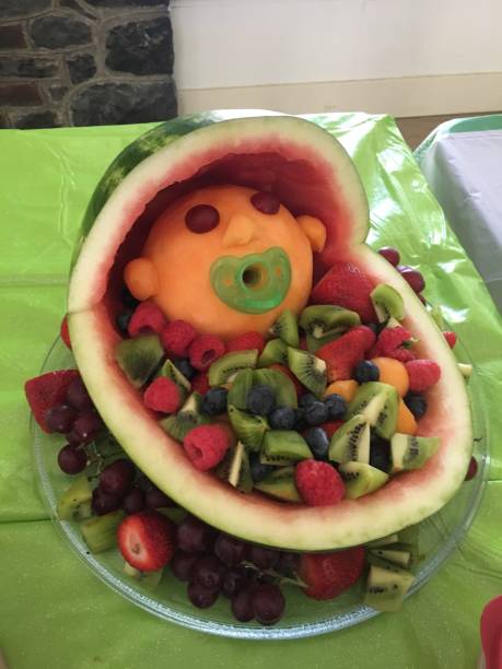 istock Baby Bassinet Fruit Display for Baby Shower 2182570338