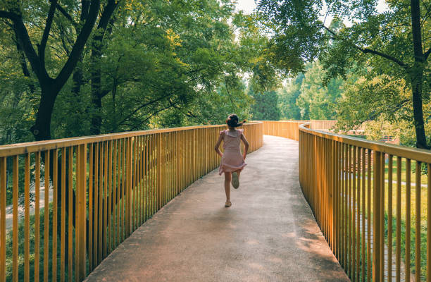 Little girl is running