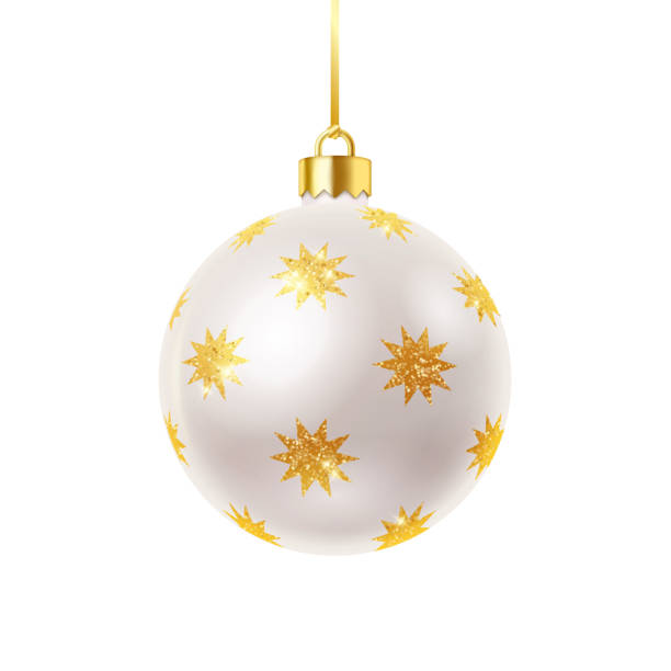 istock Shiny Christmas bauble with golden stars vector illustration 2182583522