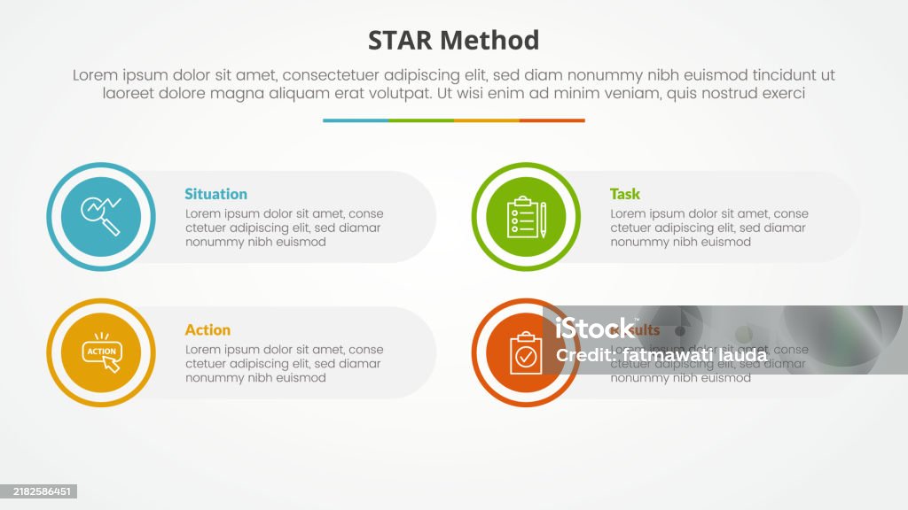 Star Method Template Onenote Star Method Infographic Concept For Slide Presentation With Big Circle ...