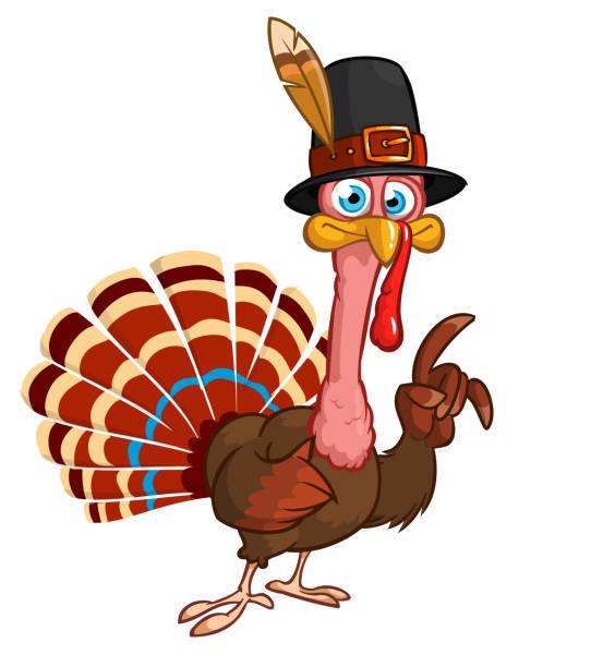 istock Cartoon happy cute thanksgiving turkey bird. Vector illustration isolated. Design for Thanksgiving Day 2182589205