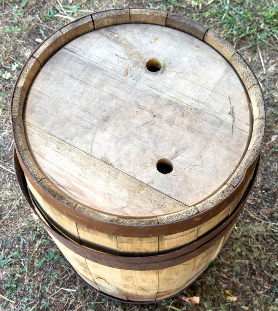istock A wooden barrel with a hole in the top 2182594738