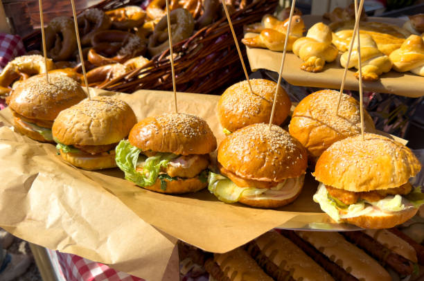 istock A table with a variety of sandwiches and rolls 2182594740