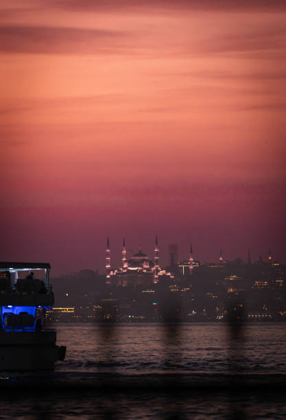 Sunset sky on City of Istanbul.