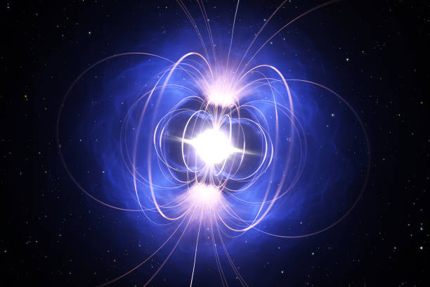 Magnetar, neutron star with extremely powerful magnetic field. Magnetar, neutron star with extremely powerful magnetic field. 3d illustration supernova stock pictures, royalty-free photos & images