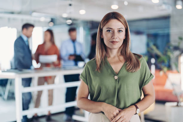 istock Focus on a young confident businesswoman 2182613851
