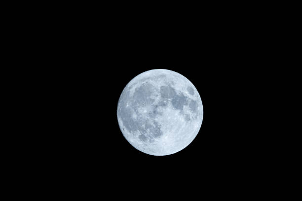 Full moon shining in the night sky