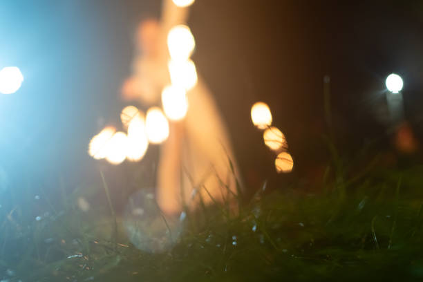 Blurred image of open air fire show
