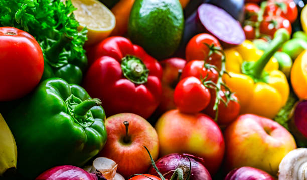 istock Fresh raw vegetables and fruits 2182623306