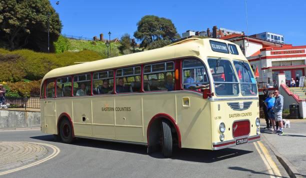 Felixstowe, Suffolk, England - May 05, 2024: Vintage Bristol Eastern Counties Bus on the Road