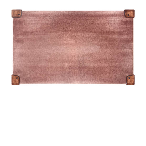 istock Vintage brown suitcase, chest, box watercolor illustration isolated on white. 2182628189