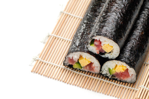 istock Eho-maki are thick sushi rolls which is believed to bring good fortune if eaten while facing the year's 