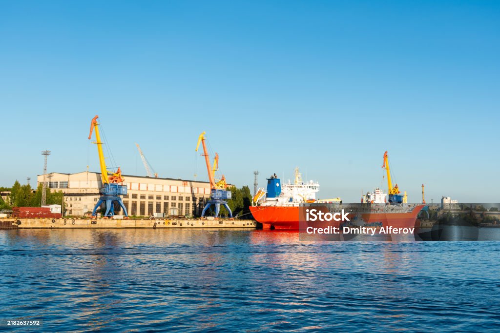 Raft Loading Loading In A Cargo Freight Ship With Cranes To Shore Lift Up Loading ...