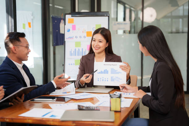 istock Asian Business Group Discuss work Presented at the meeting 2182642257
