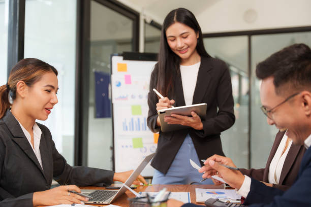 istock Asian Business Group Discuss work Presented at the meeting 2182643458