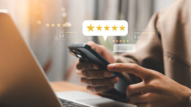 istock Customer review satisfaction feedback survey concept, User give rating to service experience on online application, Customer services best excellent business rating experience. 2182656376