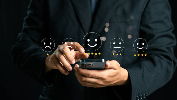 istock Customer review satisfaction feedback survey concept, User give rating to service experience on online application, Customer services best excellent business rating experience. 2182656381