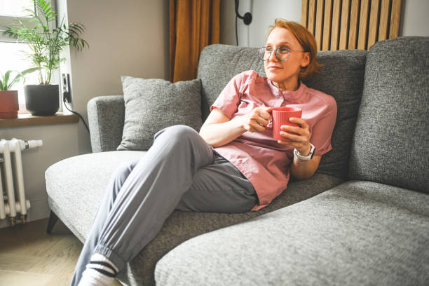 istock Female doctor at home 2182657282