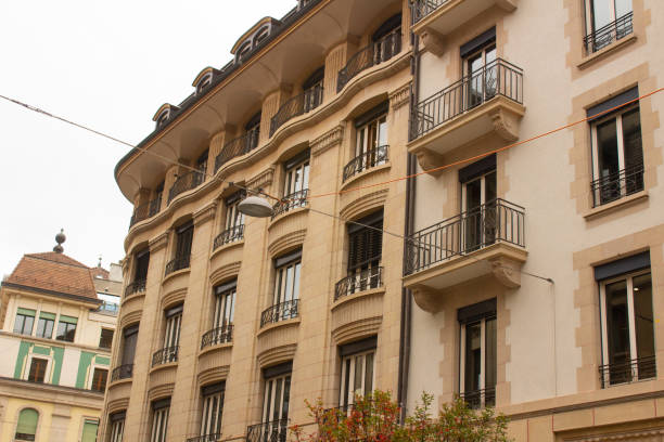 Shots of European style building in Old Town Geneva