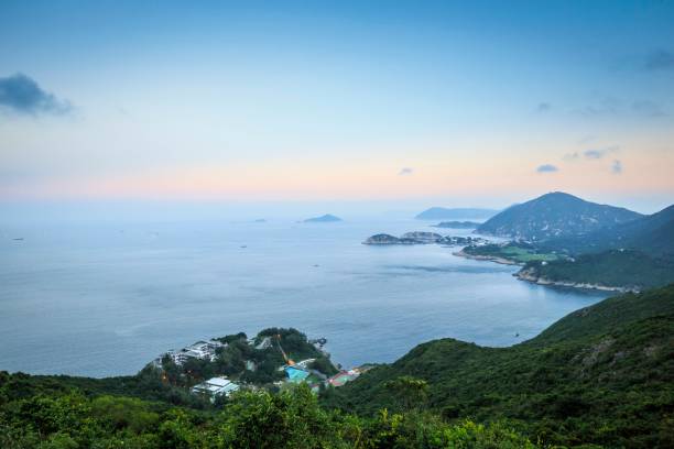 istock Serene Coastal Landscape with Distant Islands at Sunset 2182664596