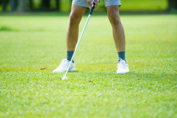 istock Man is playing golf in morning. 2182665669