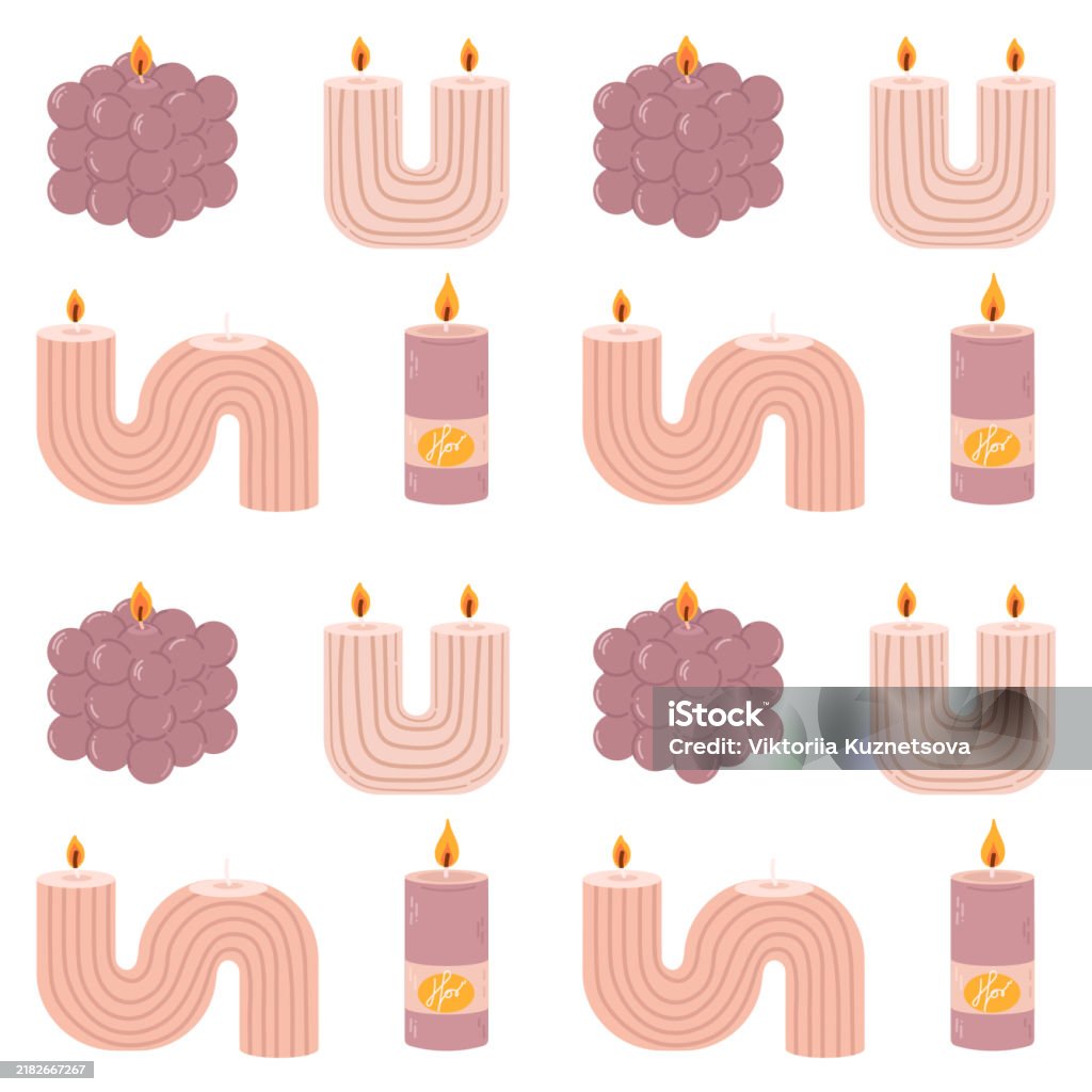 Candle Shape Vector Various Candles Different Shapes And Sizes Pillar Jar Candle Square ...