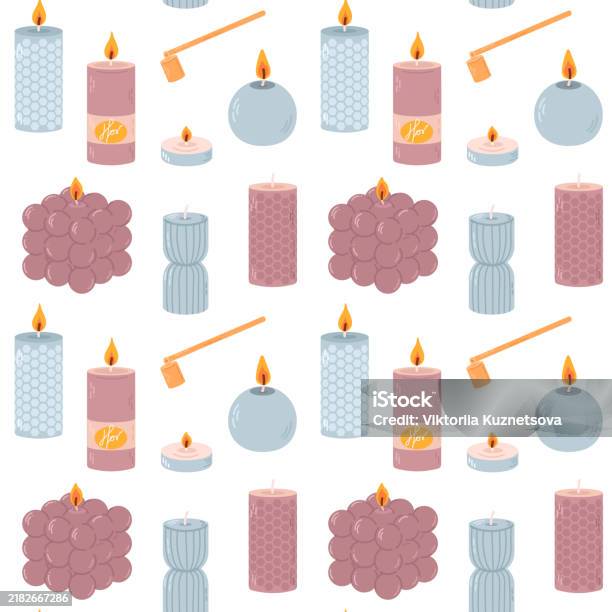 Candle Shape Vector Various Candles Different Shapes And Sizes Pillar Jar Candle Square ...