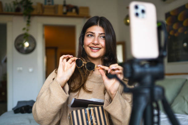 istock Young woman making a product review video 2182667357