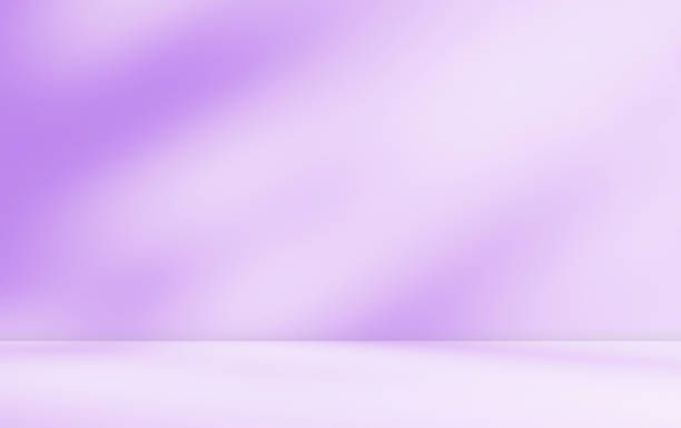 istock Empty purple violet room studio with shadow of leaves effect on the wall and floor. 2182671534