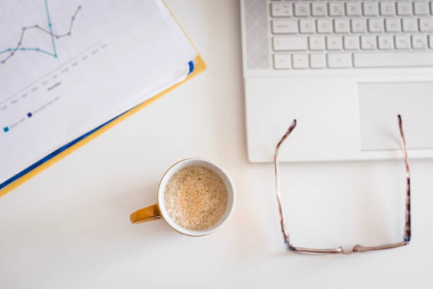 Work desk during a coffee break