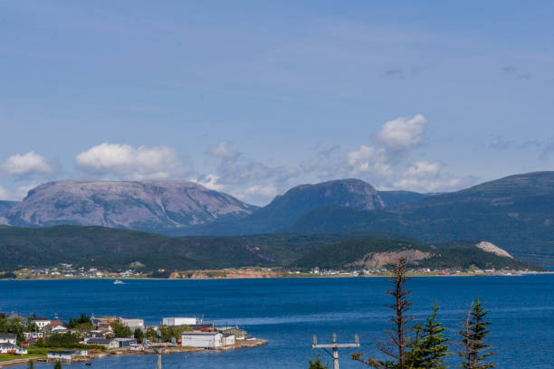 istock Scenic Coastal Village with Majestic Mountain Backdrop 2182677323