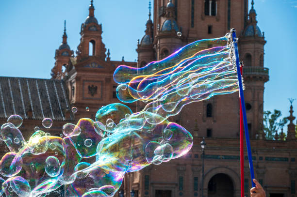 istock Soap bubbles in Plaza de Espana 2182687905
