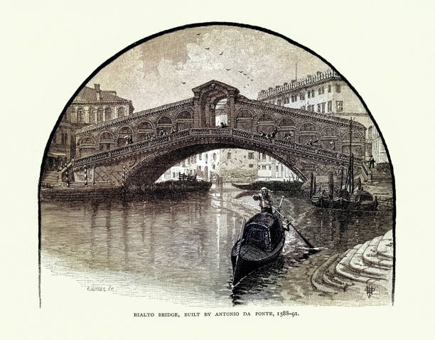 istock Rialto Bridge, Venice, Italy, Vintage illustration, 19th Century 1880s 2182690740
