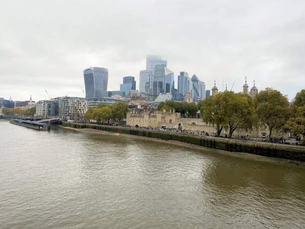 Apartment block in Woolwich on the south bank of the river Thames in London. October 2024