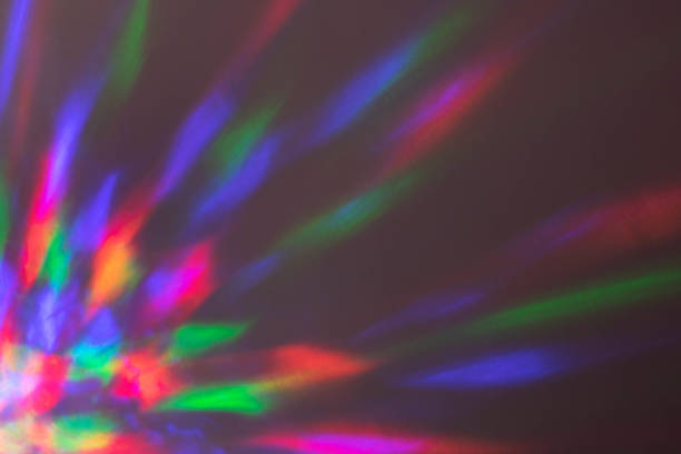 Multicolored highlights pink blue yellow on a lilac background.