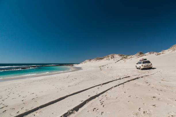istock Soft white sands stretch along Coral Bay as waves lap gently against the shore 2182704944