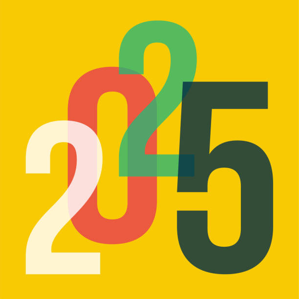 istock Calendar cover 2025. Square vector calender design template. English colorful text 2182708547