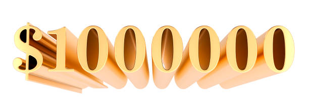 istock 1.000.000 dollars. One million dollars, golden number. 3D rendering 2182711976