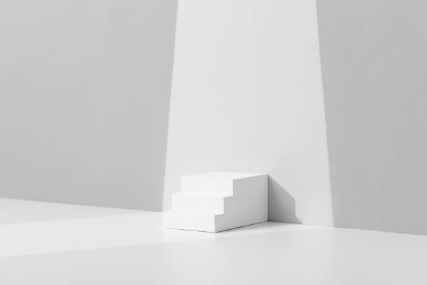 istock Cosmetics Product Presentation Scene made with White Staircase Prop with Soft Light - Ideal for Branding and Product Photography 2182712728